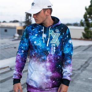 Electric Family Space Galaxy EDM Festival Hoodie Size Small